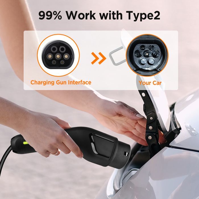 Cargador de pared para vehículos eléctricos de 3,5 kW, 6-8-10-13-16 A, potencia de 1,3~3,5 kW, IP65. Programe una cita de carga de 1 a 10 horas. 4 metros.