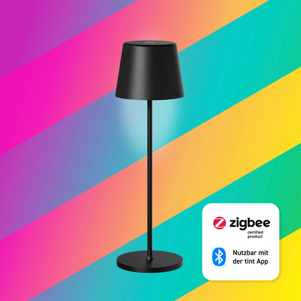 Smarte LED-Akku-Tischleuchte Dalia white+color, schwarz