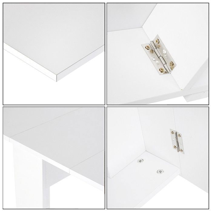 Tavolo da pranzo VIVOLILV - Tavolo da cucina pieghevole - 102,5x76x73 cm - Bianco - Per piccoli spazi