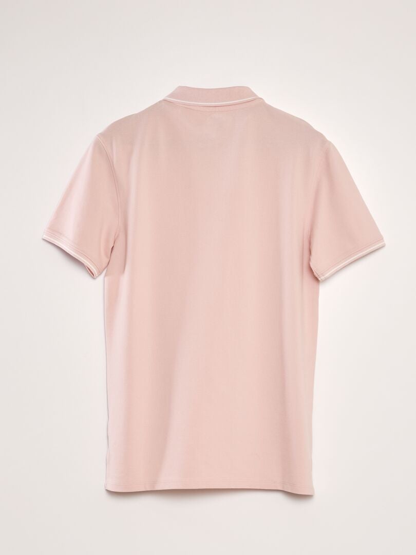 Polo shirt van katoenpiqué - ROZE