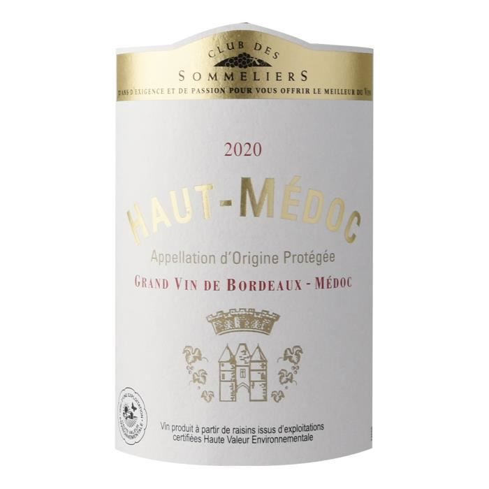 Club des Sommeliers 2020 Haut-Médoc - Bordeaux rode wijn