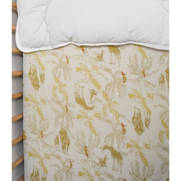 Drap housse jersey - DOMIVA - Honey Moon - 60 x 120 cm - Coton extensible - OEKO-TEX