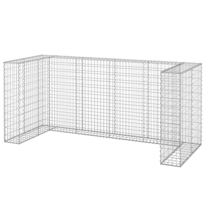 Recinzione/Parete in gabbioni per bidoni - VIDAXL - Acciaio zincato 254x100x110 cm CC3196721