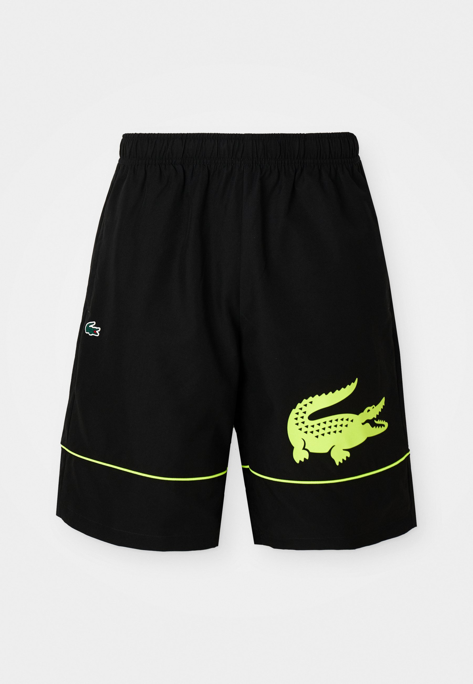 Pantaloncini sportivi Lacoste Sport - nero/giallo fluo