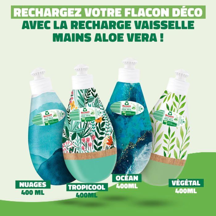 Liquide Vaisselle Mains-Formule Hypoallergénique-Préserve Les Peaux Sensibles-Poche 100% Recyclable-Ecolabel-Aloe Vera-Éco-Recharg