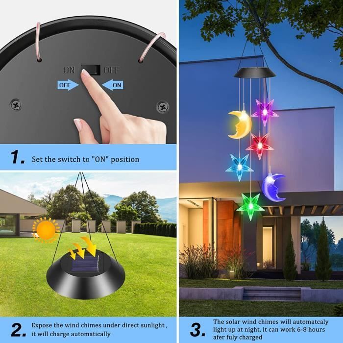 Windgong op zonne-energie - Meerkleurig - LED - Tuindecoratie - Moederdagcadeau - Waterdicht