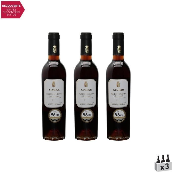 Pedro Ximénez de Anada Media Botella Blanco 2014 - Caja de 3 x 37,5 cl - Bodega Alvear - Vino Blanco Dulce - Origen: España