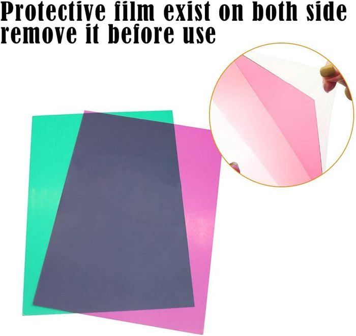 14 filtros de gel correctores de 29,7 x 21 cm, láminas de gel de color transparente para flash, luz LED y película.