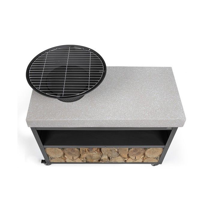 Braciere per barbecue su carrello di servizio - LIVOO - DOC329 -