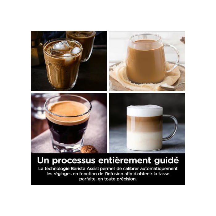 Machine à café 3-en-1 - NINJA - Luxe Pro - Broyeur intégré - Mousseur à lait - Argent