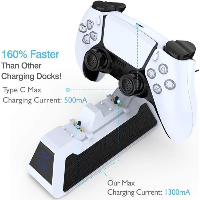 Oplader compatibel met PS5-controller, 2,6A snellader voor PlayStation 5 DualSense-controller