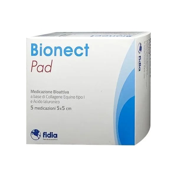 FIDIA Bionect Pad 5x5 cm 5 apósitos activos con ácido hialurónico
