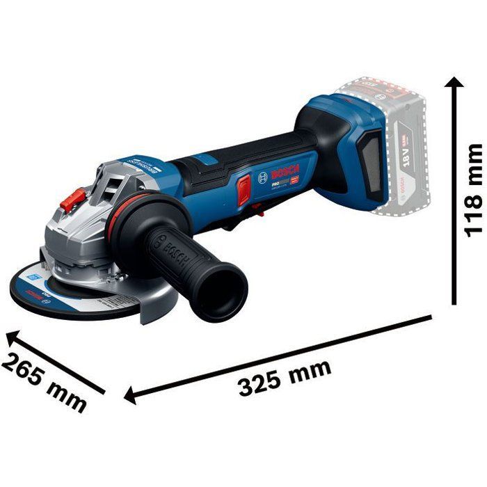 Meuleuse d'angle sans fil BOSCH PROFESSIONAL - GWS 18V-11 PS - 18V - 125mm - Sans batterie ni chargeur