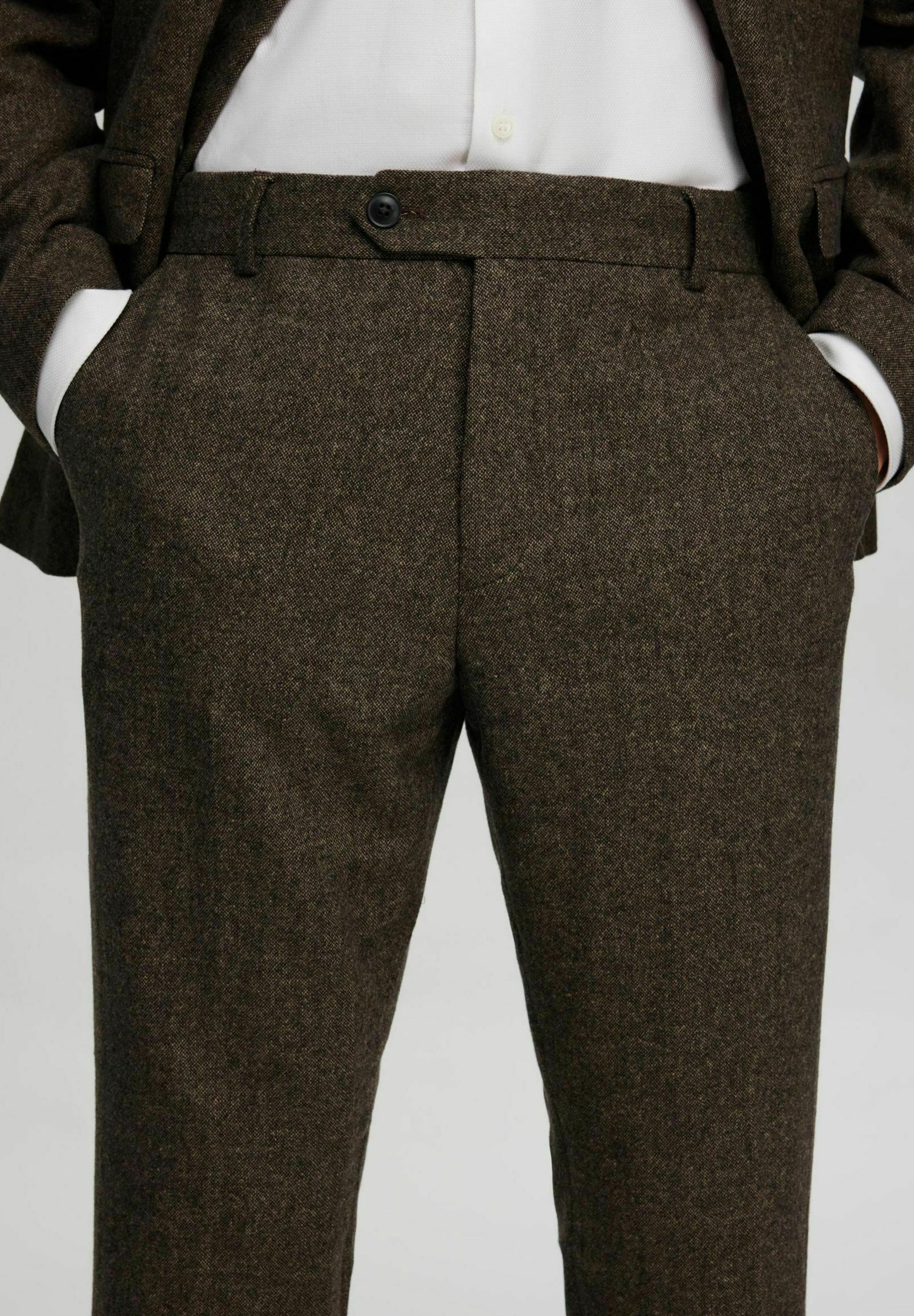 Selected Homme KARIERTE - Chinos - brownie