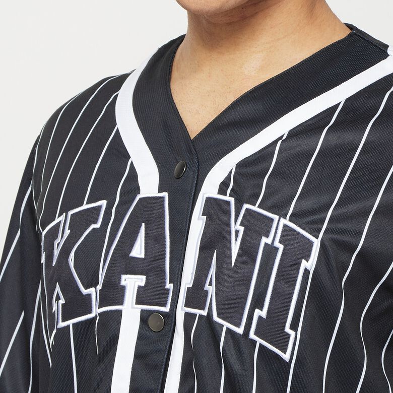 Maglietta da baseball a righe sottili con grazie