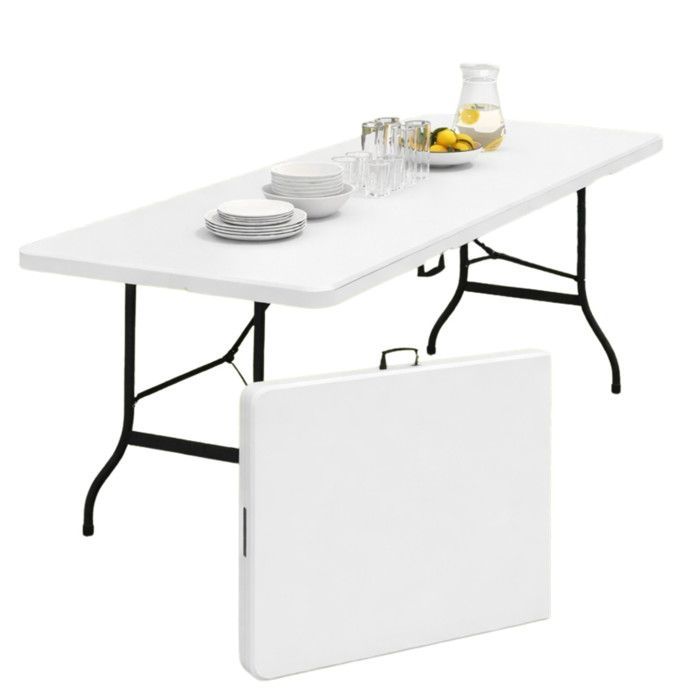 IDMARKET Table pliante d'appoint portable 180 CM pour camping ou réception