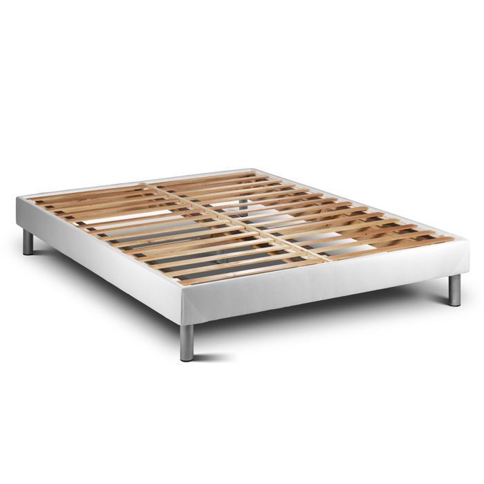 Komplettes Bettset – Matratze (180 x 200 cm) + Lattenrost (Montage erforderlich) + 2 Kissen + Bettdecke – Vital Care Weiß