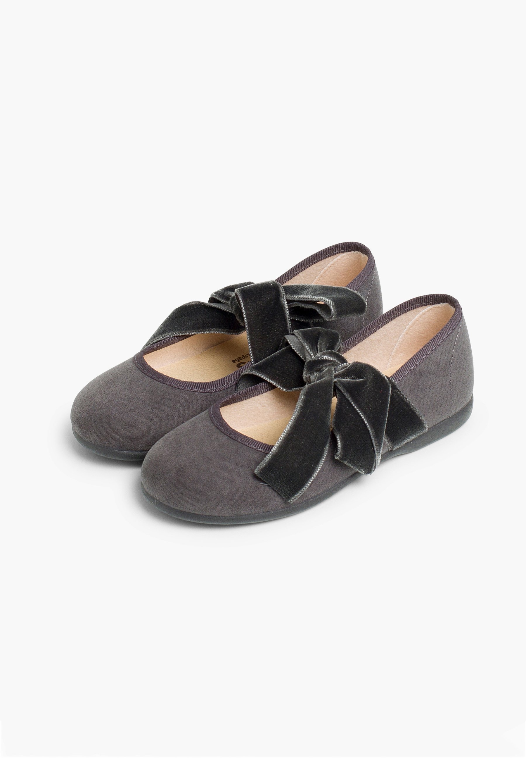 Pisamonas CON LAZO DE TERCIOPELO - Ballerine con cinturino alla caviglia - gris