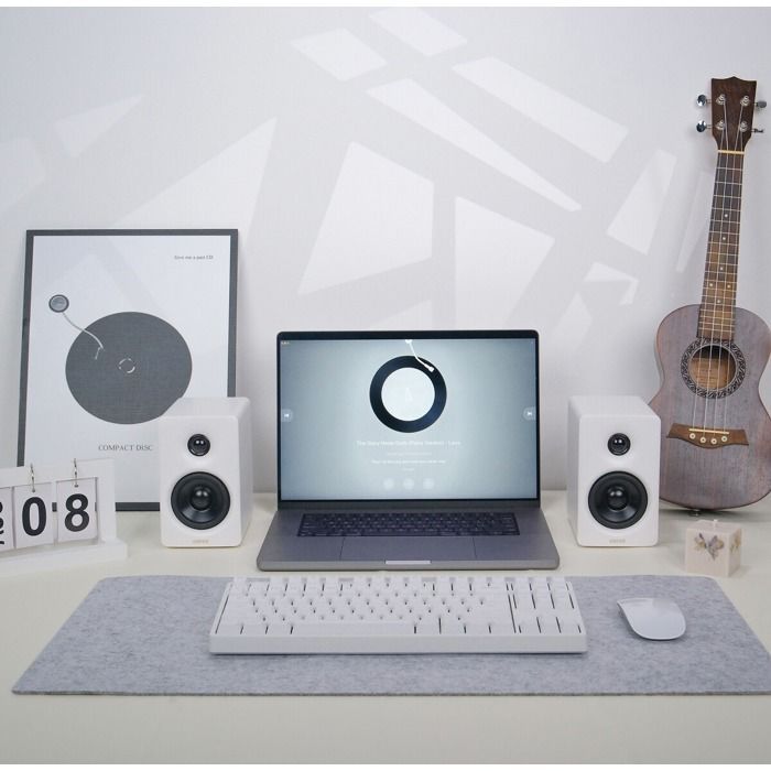 Enceinte PC Edifier M60 - de bureau compactes certifiee High-Res Audio - 66 Watts - Blanc