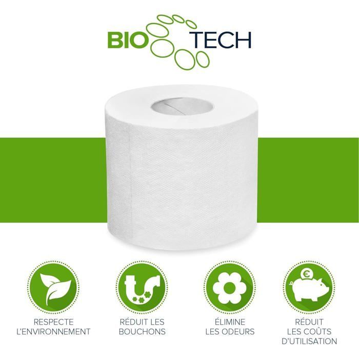 Papernet Bio Tech-Papier Hygiénique Mini Jumbo,1 Paquet de 12 Rouleaux en Cellulose Pure et Longueur de 149,85 m,2 épaisseurs