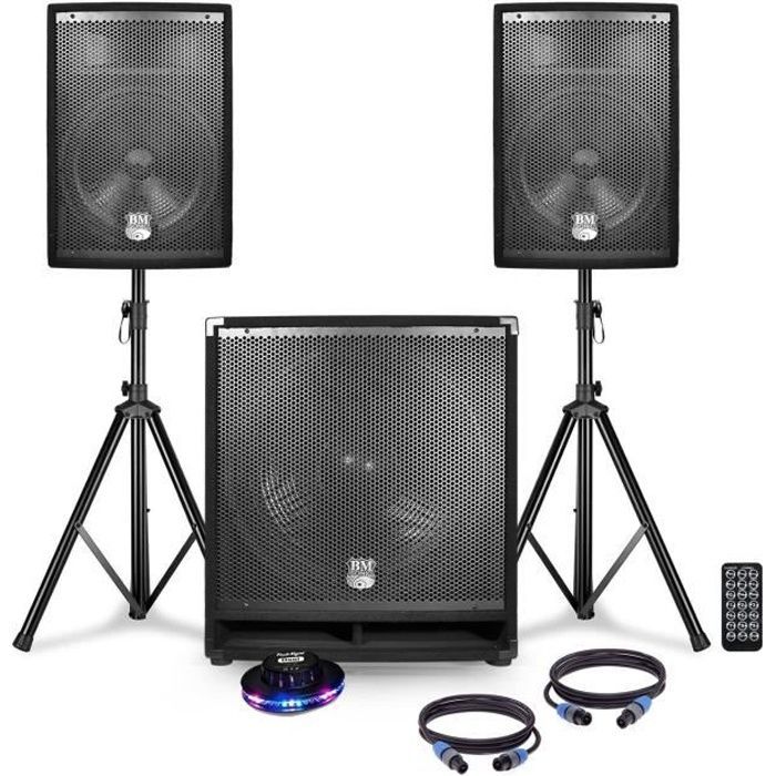 Sistema PA BMS1812 completo da 2400 W con USB/Bluetooth, subwoofer da 18