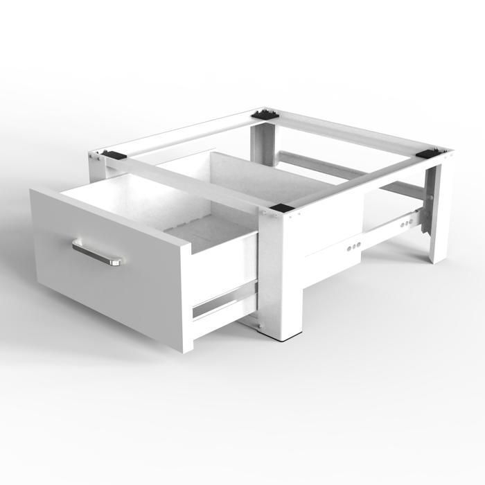 Vonia Washing Machine Base with Sliding Drawer - Standard Washing Machine Support - White