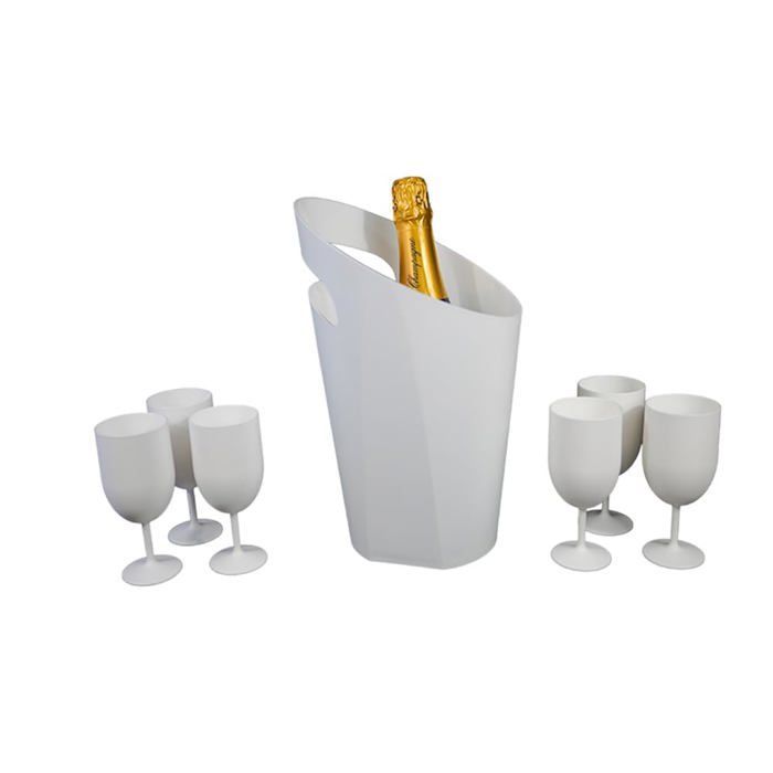 Taças de vinho reutilizáveis Eco Cup 12cl (18cl até a borda) FABRICADAS NA FRANÇA - Feitas de polipropileno, vidro branco 120