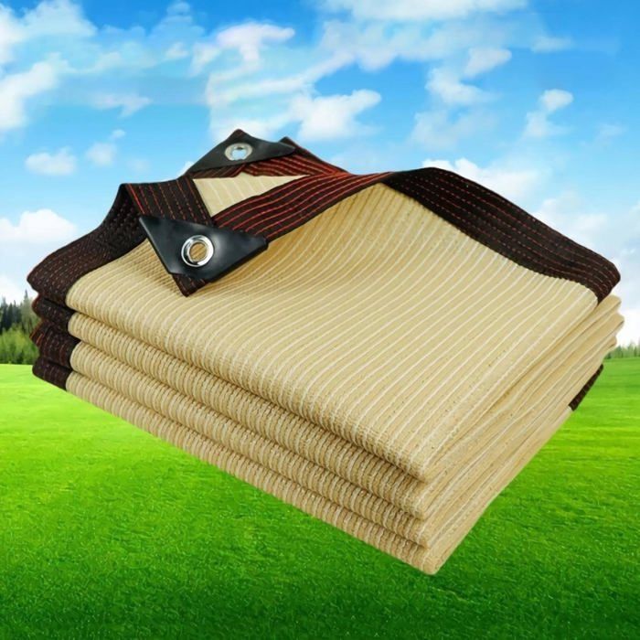 Malla de sombra de HDPE de 3x5 m, resistente a los rayos UV entre un 75 % y un 90 %, color beige - Vela de sombra para exteriores