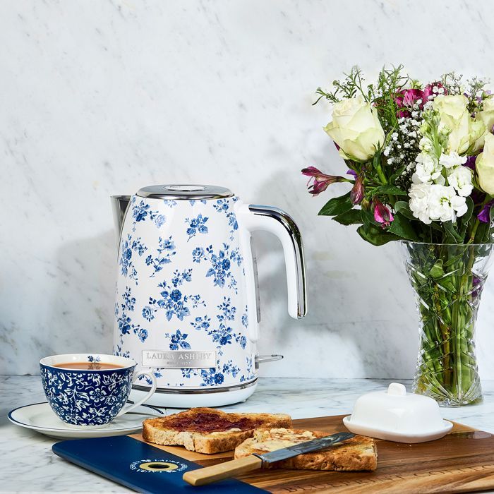 Laura Ashley Langaton Vedenkeitin - China Rose - 1,5 L tilavuus, kalkkisuodatin, 2200 W, automaattinen virrankatkaisu
