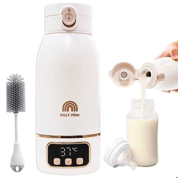 Jolly Mino Chauffe Biberon Nomade  Portable Sans Fil 500ml, Chauffe Rapidement l'Eau, Brosse nettoyage