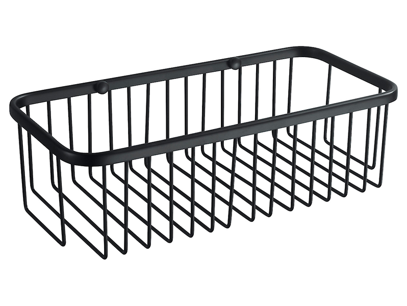 Koszyk łazienkowy pod prysznic 30x14x9 cm czarny mat Stella