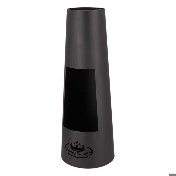 Calefactor de patio - Diseño Esschert - Redondo - Metal - Negro - Diámetro 37,5 cm x Altura 100,50 cm