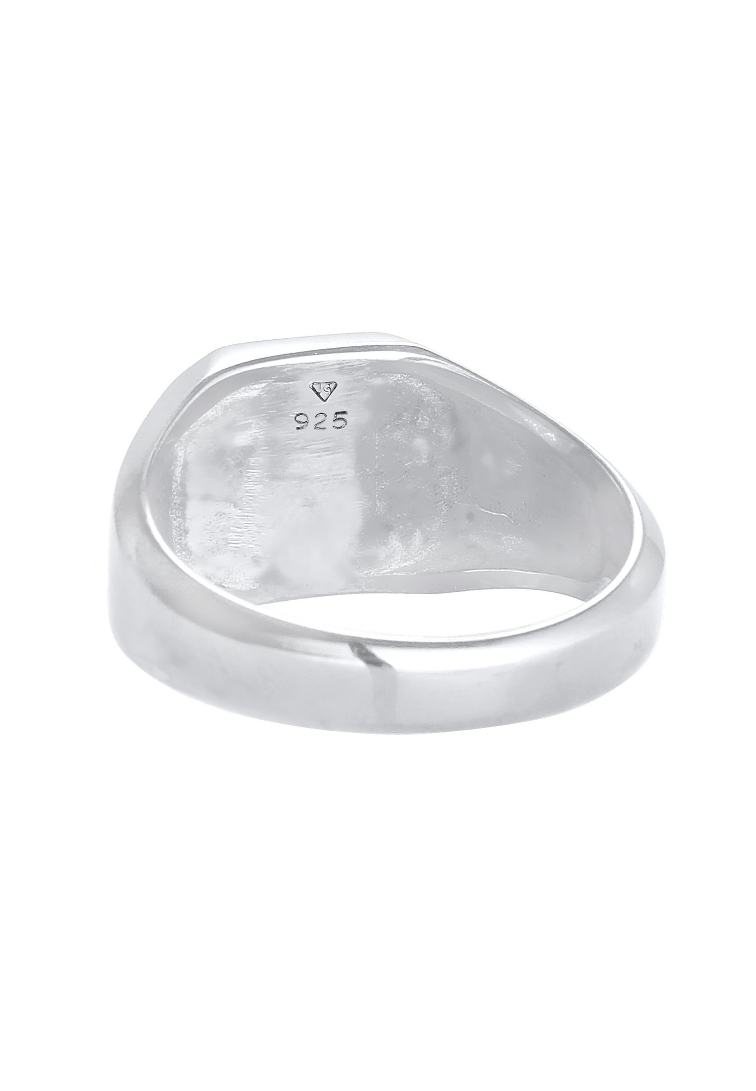 KUZZOI Bague homme en émail noir tendance de base en argent sterling 925