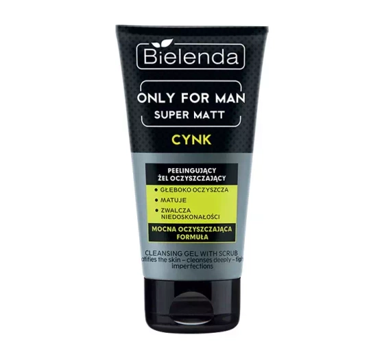 Bielenda Only For Man Super Matt Cynk peelingujący żel oczyszczający 150 g
