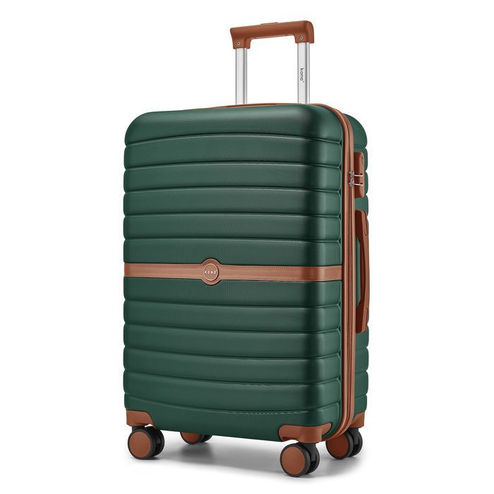Maleta de viaje grande Kono de 76,5 x 50,5 x 29 cm, ABS+PC, carcasa rígida, 4 ruedas y cerradura, carrito de viaje, 94 L, azul