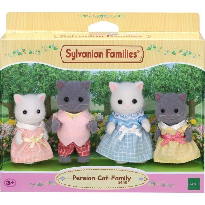 Sylvanian Families – Perserkatzenfamilie – 4 bewegliche und bekleidete Figuren – Für Kinder ab 3 Jahren