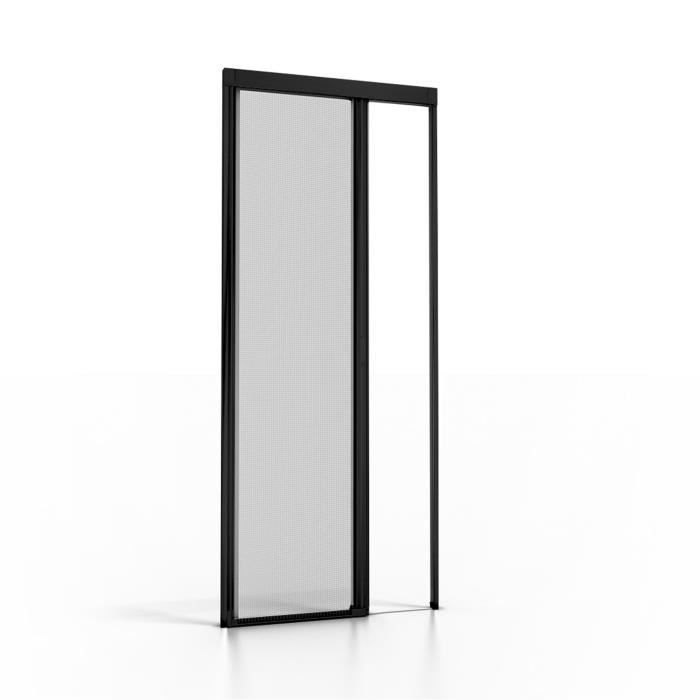 Moustiquaire enroulable - LUXE ALU - Dimensions L140 x H230cm - Ajustable - Aluminium Noir