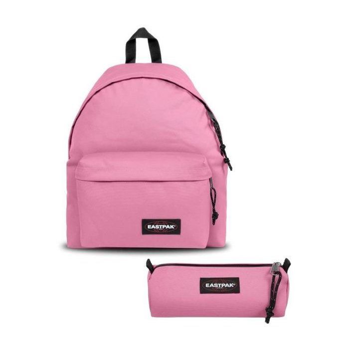 EASTPAK - Mochila acolchada Pak'r + Estuche individual para lápices Benchmark - Nube rosa