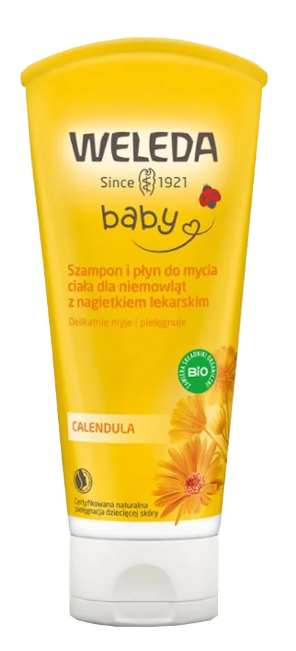 Weleda Calendula Szampon i Płyn do mycia ciała Dla niemowląt z Nagietkiem Lekarskim