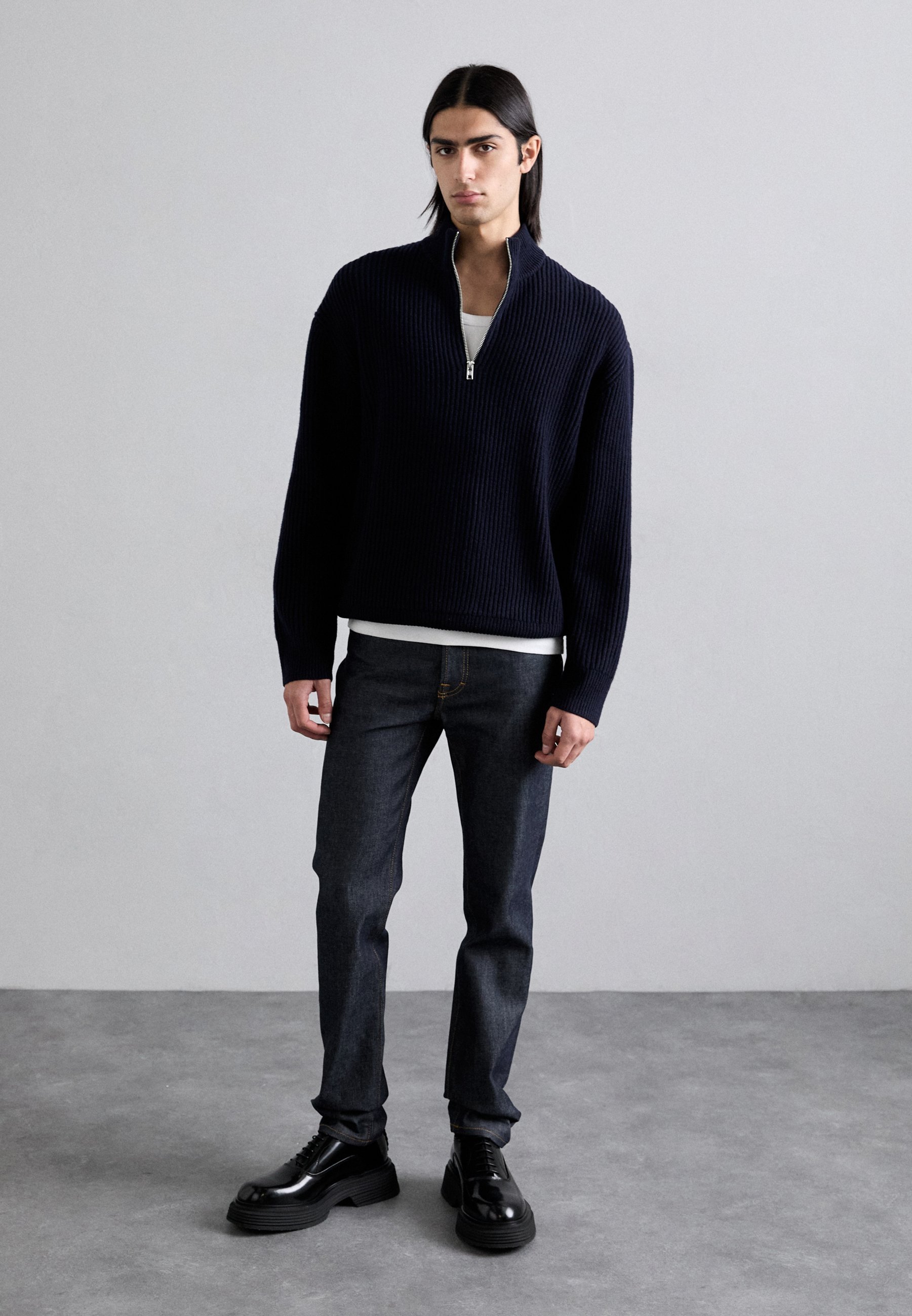 Filippa K HALF ZIP - Trui - marineblauw