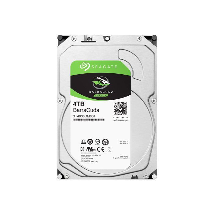 SEAGATE BarraCuda 4TB internal hard drive - SATA 6Gb/s - 5400 RPM - 256MB - 190MB/s