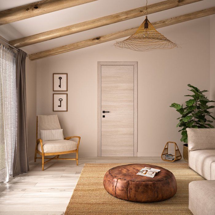 Bloc porte avec huisserie réversible et ajustable - OPTIMUM - Premium - Chêne blond - H 204 x Ep 4,4 x L 73 cm