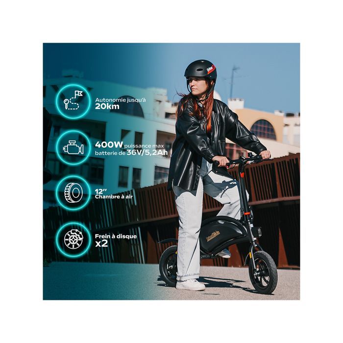 UrbanGlide e-Bike 120 – Draisienne Électrique Légère 12'' | 15 km Autonomie, Béquille & Frein Disque