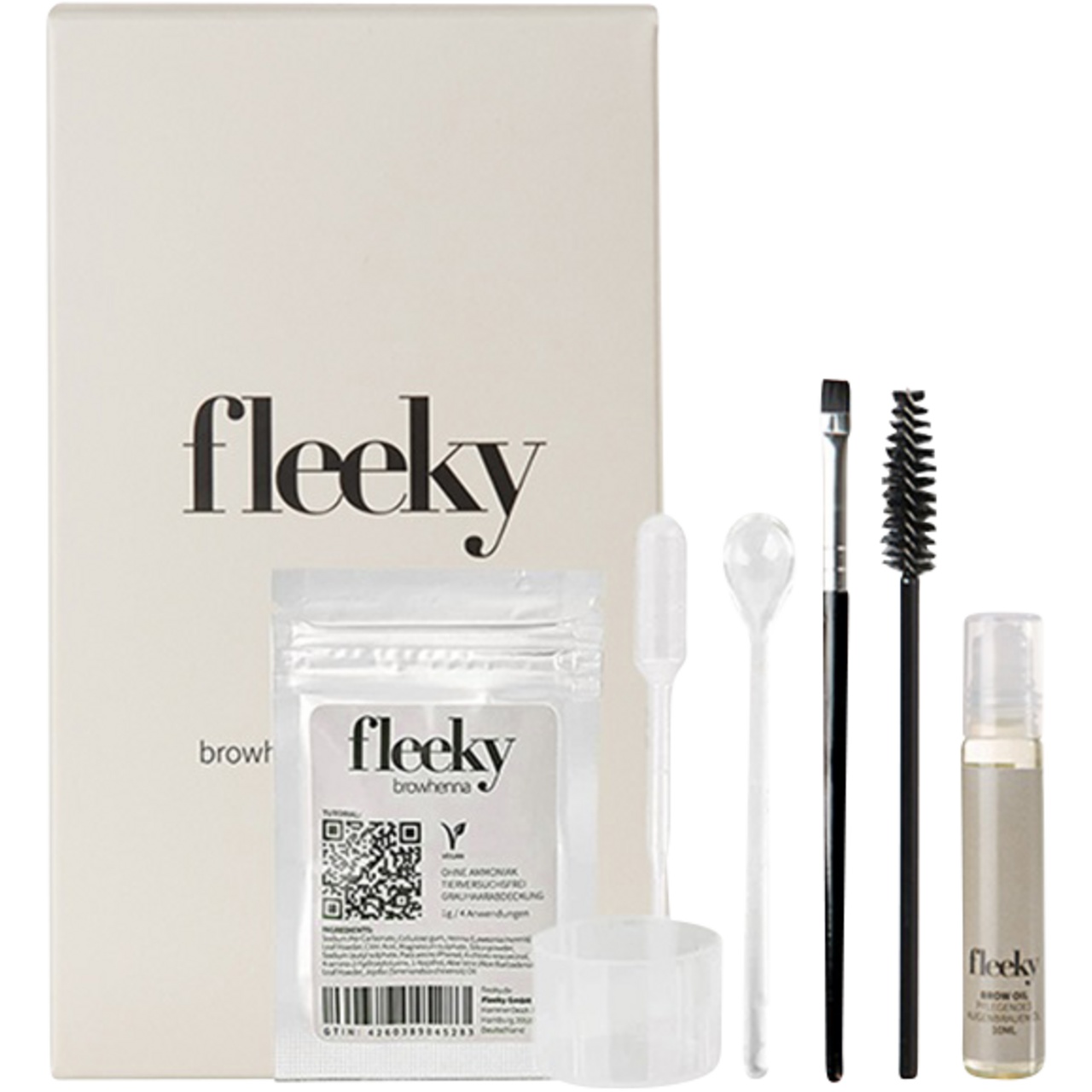 Sada Fleeky Eyebrow Henna – Kompletná sada na farbenie obočia, vlasov a pokožky – 1 kus
