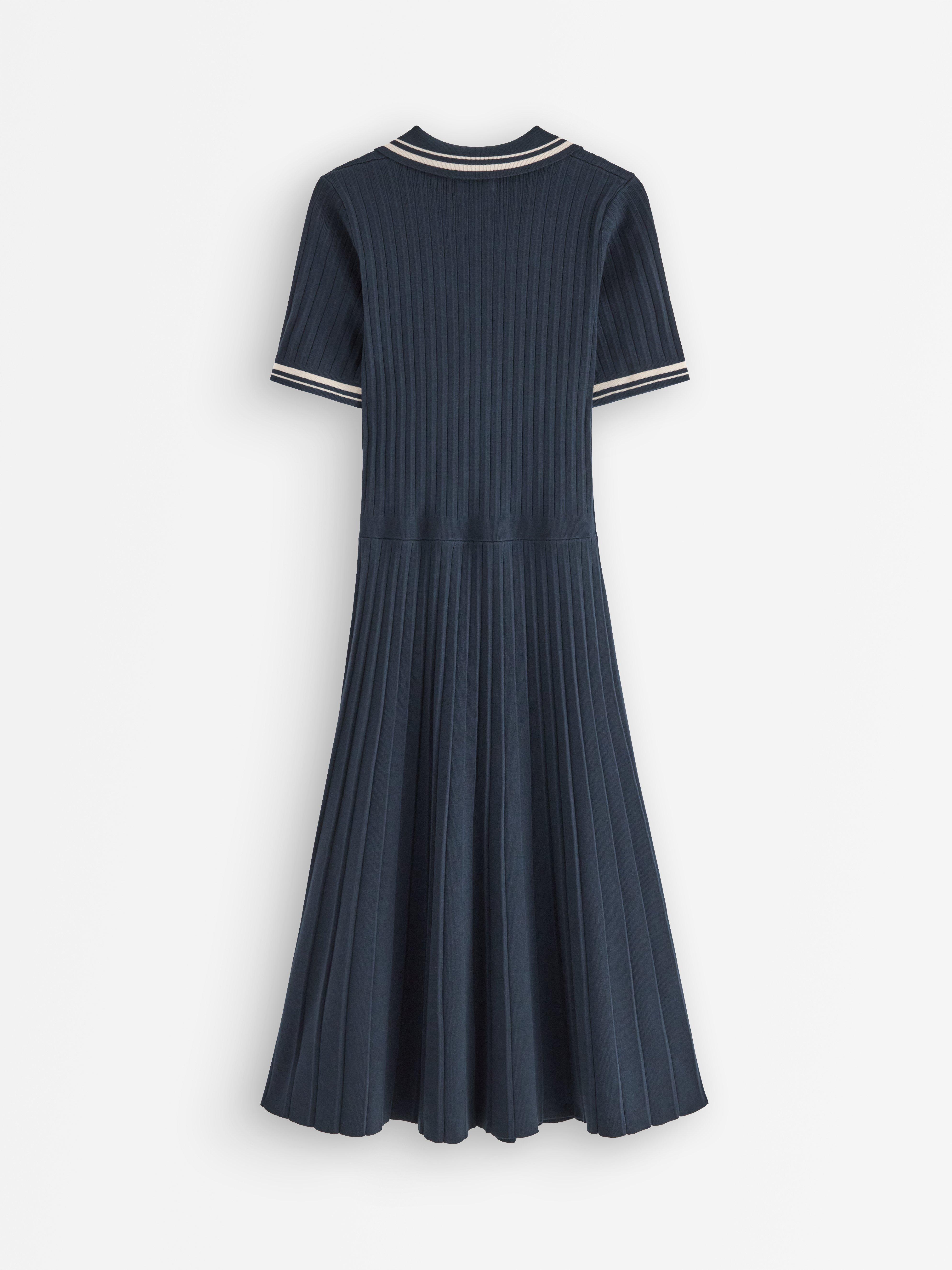 Vestido midi azul marinho escuro