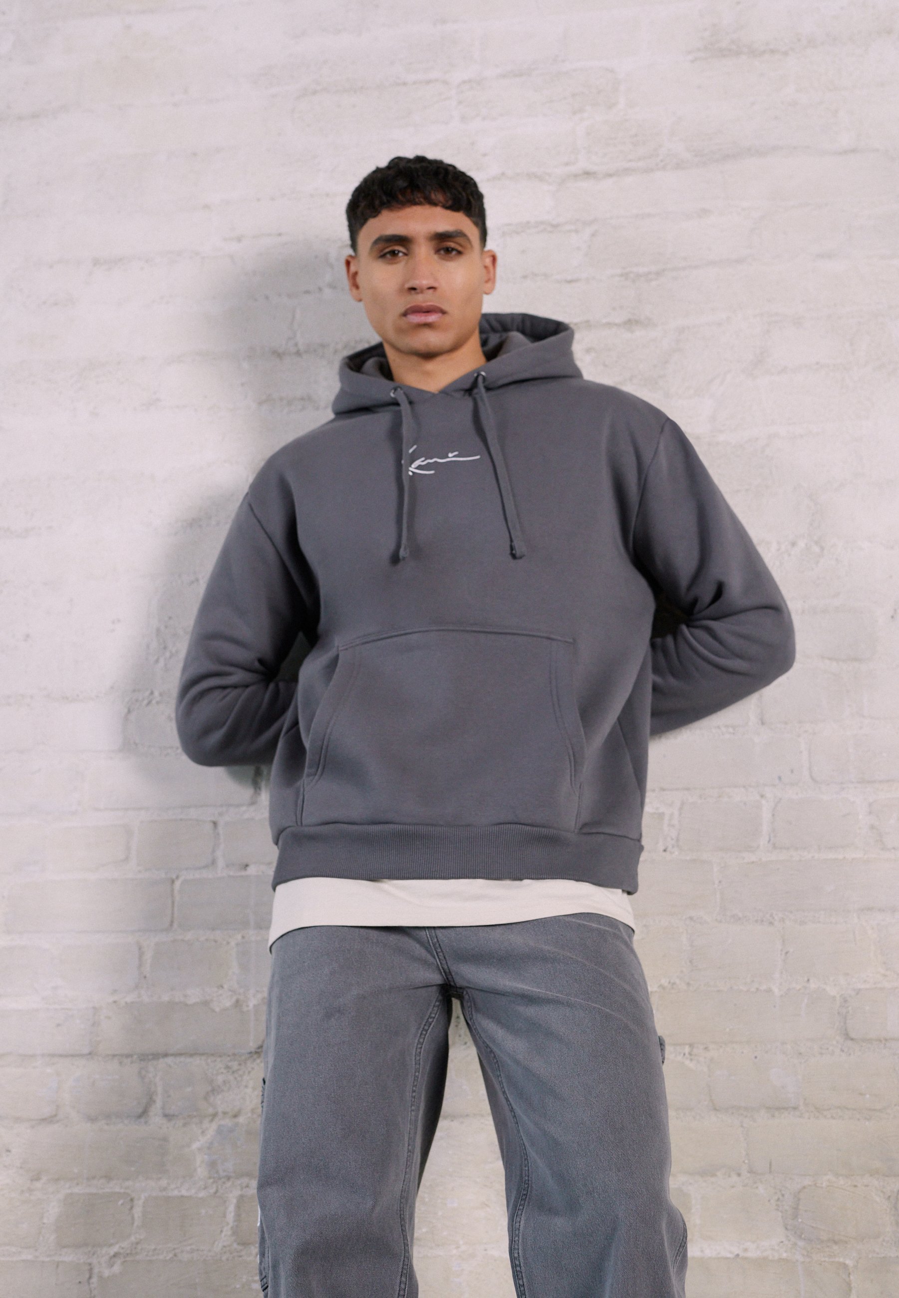 Karl Kani SMALL SIGNATURE ESSENTIAL HOODIE UNISEX - Hoodie - antraciet