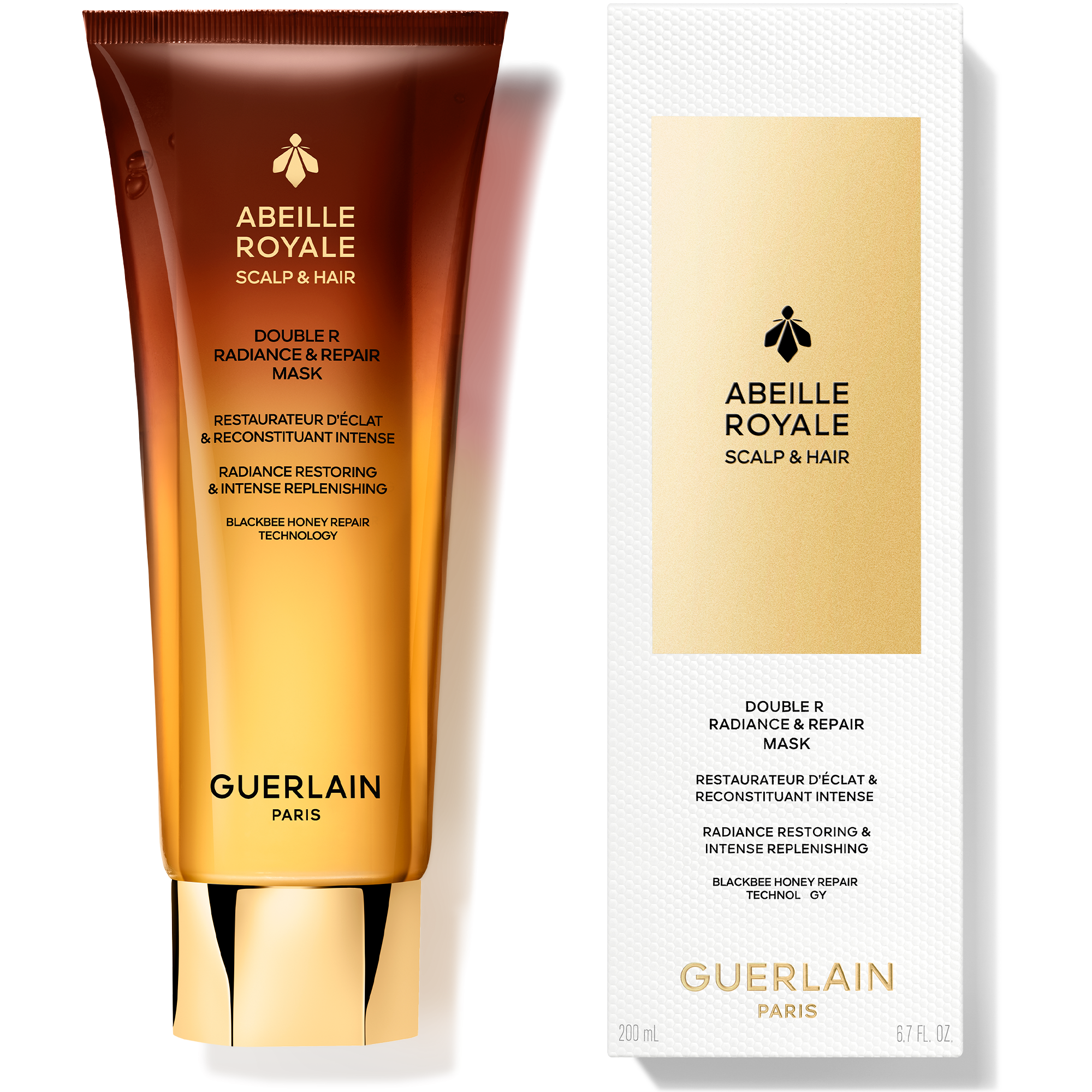 „Abeille Royale Scalp & Hair Double R“ spindesio ir atkuriamoji plaukų kaukė Plaukų kaukės