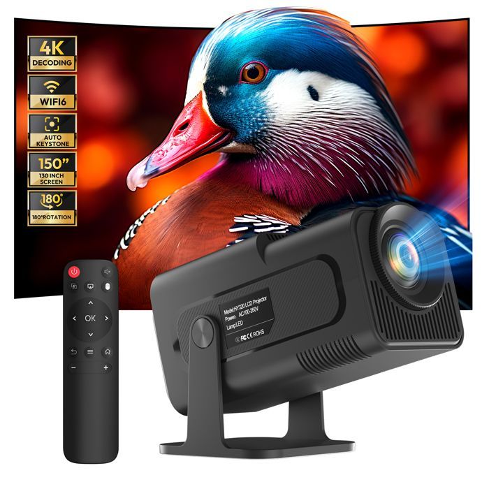 5G Wi-Fi Bluetooth Projector, 1080P Full HD 4K Retro Projector Supports, 18000 Lumens Projector with iOS/Android/HDMI/USB