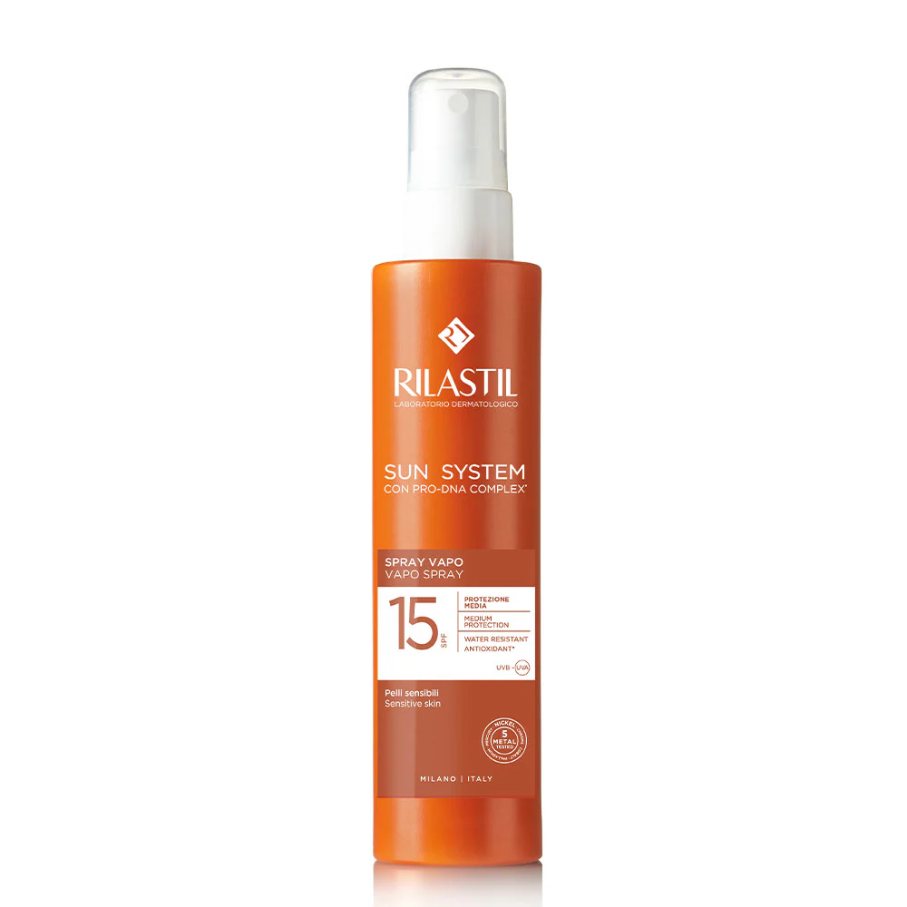 Sun System Spray Vapo SPF15 - Spray solare corpo media prot., Latte solare corpo media prot.