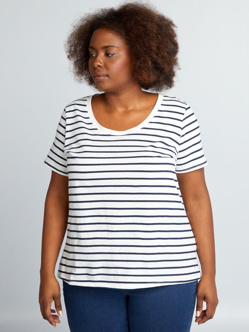 Eenvoudig matrozen-T-shirt - WIT